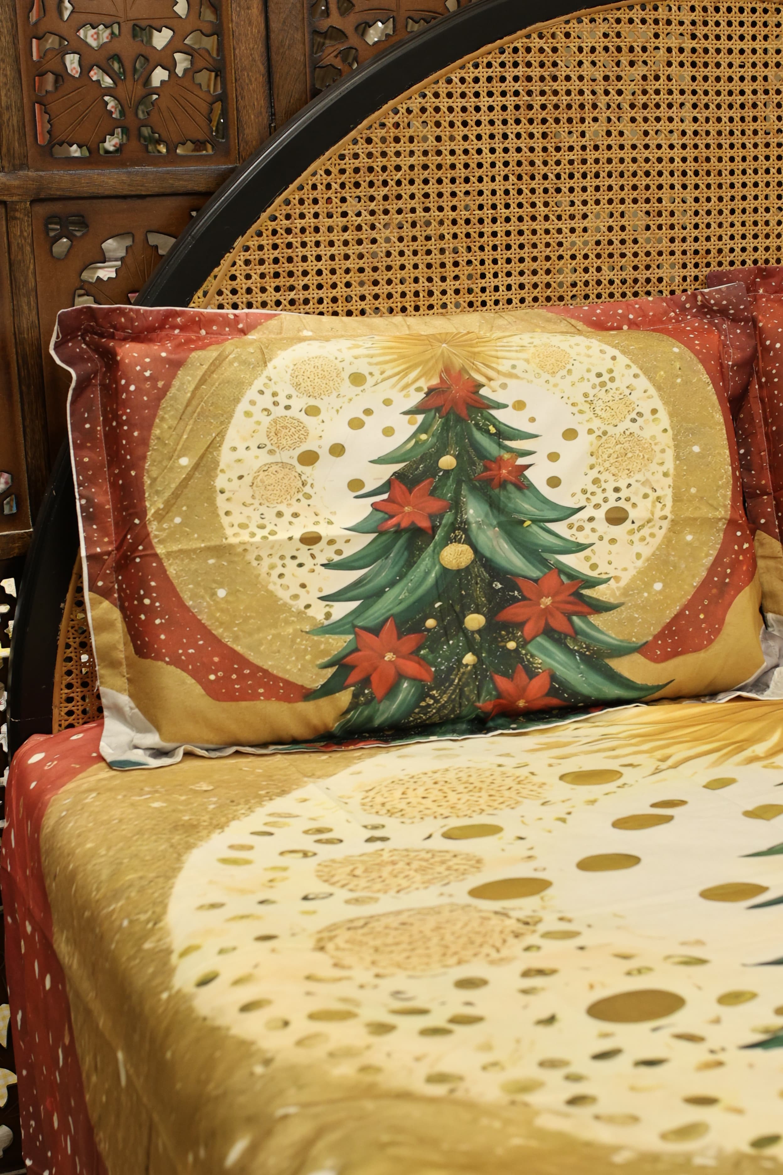 Christmas 7D Panel Print King Size Bedsheet Set - Xmas edition