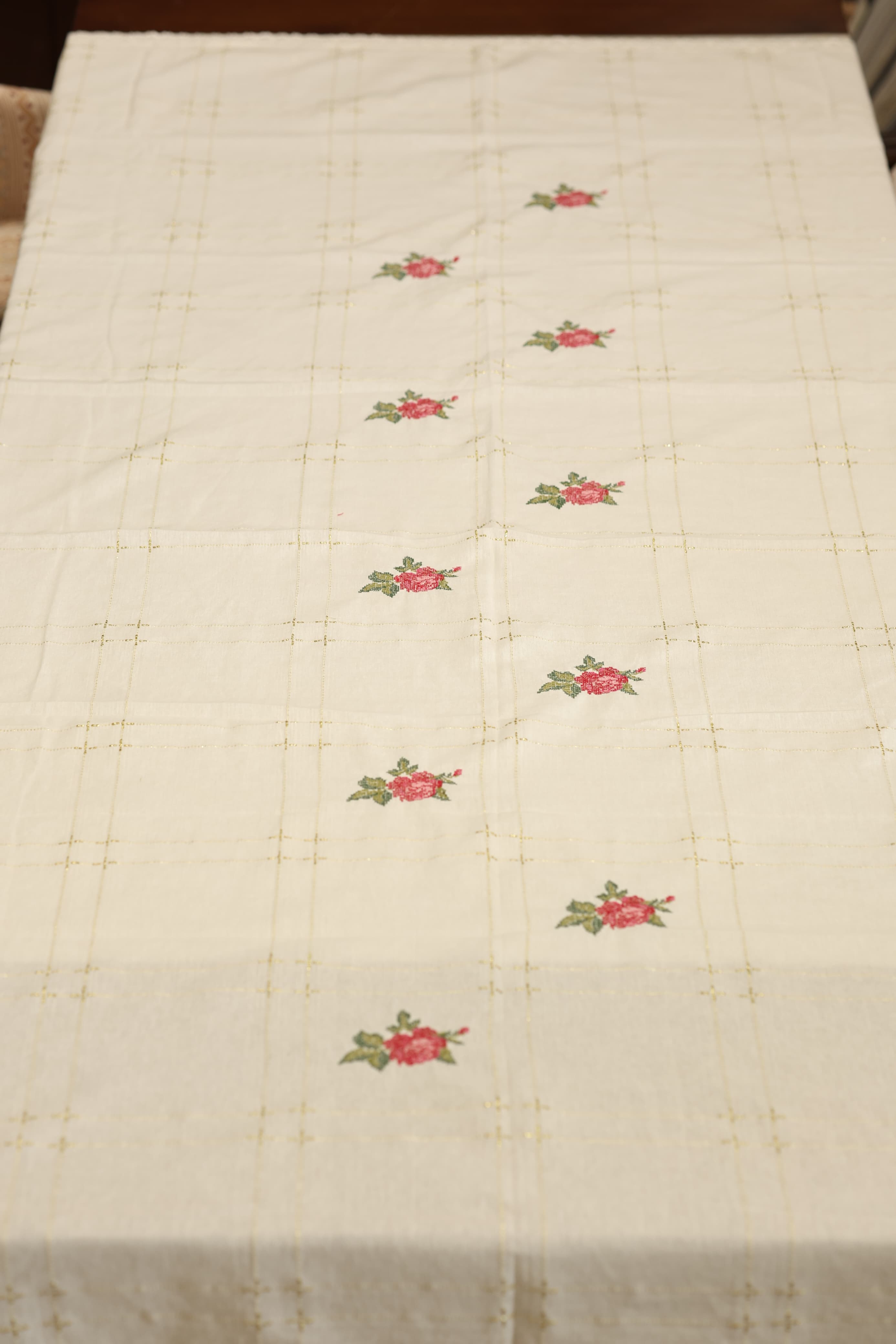Table Cloth Cross Stitch embroidery - Onam