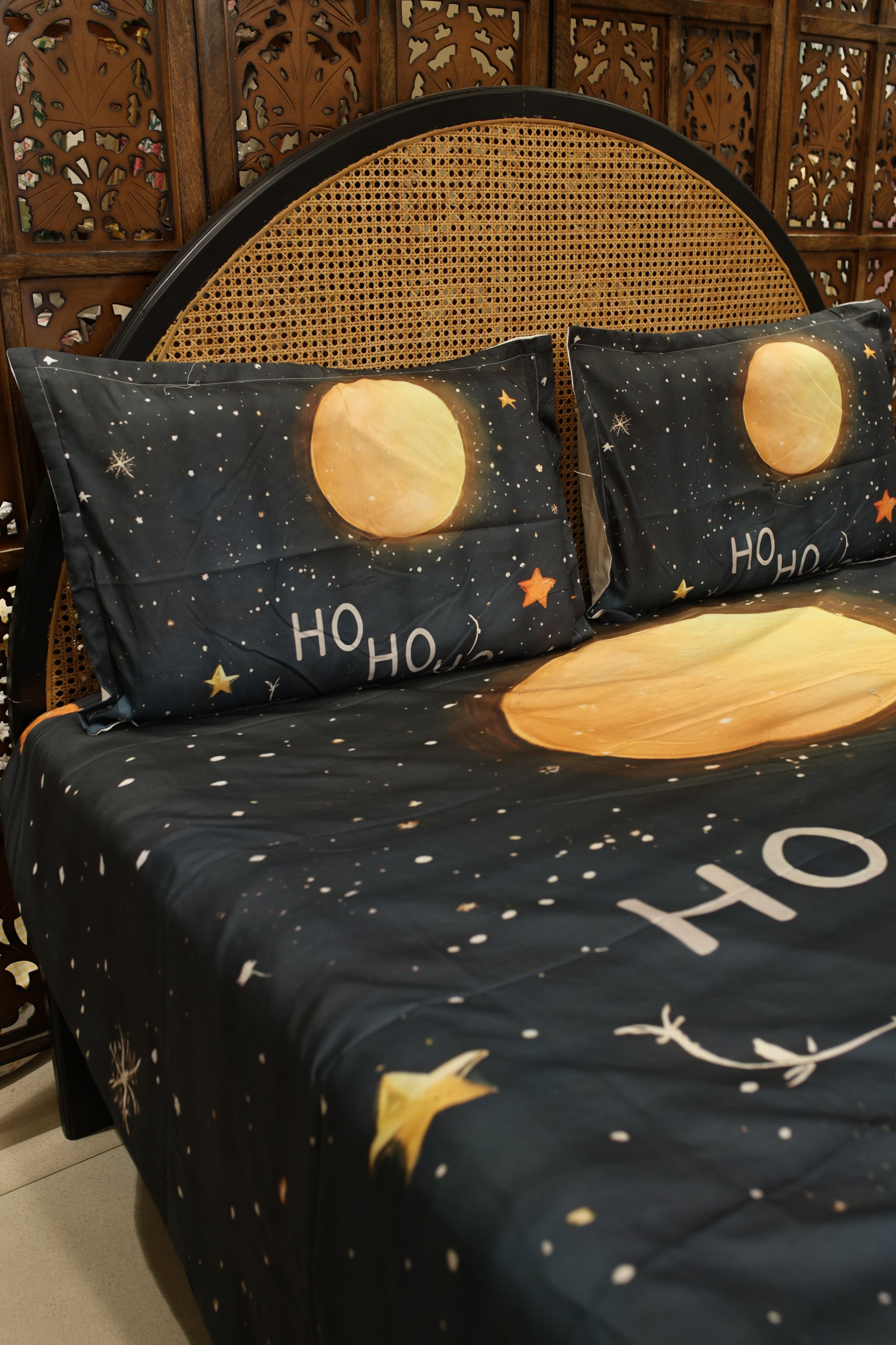 Christmas 7D Panel Print King Size Bedsheet Set - Xmas edition