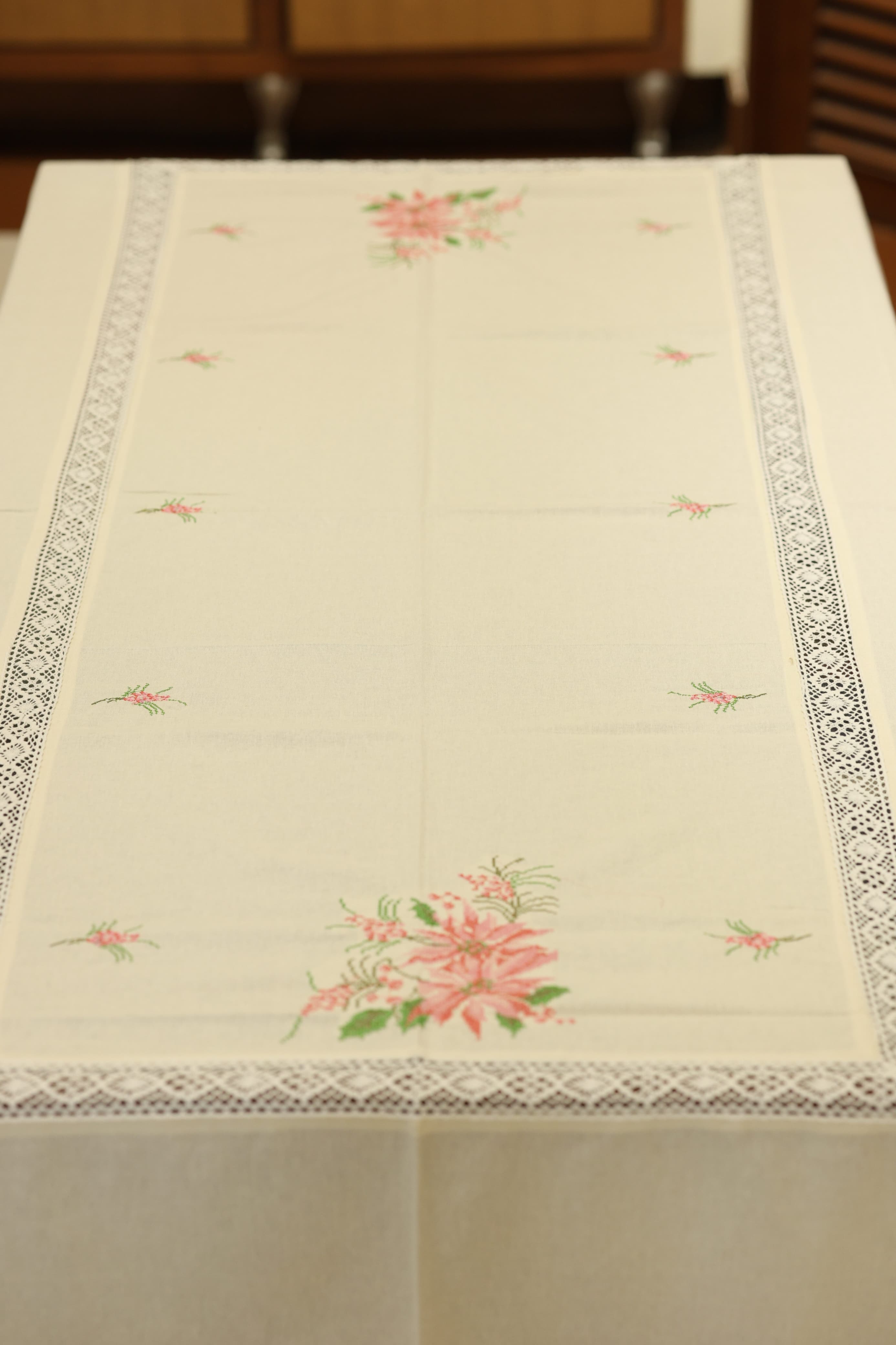 Table cloths-8 seater cross stitch embroidered