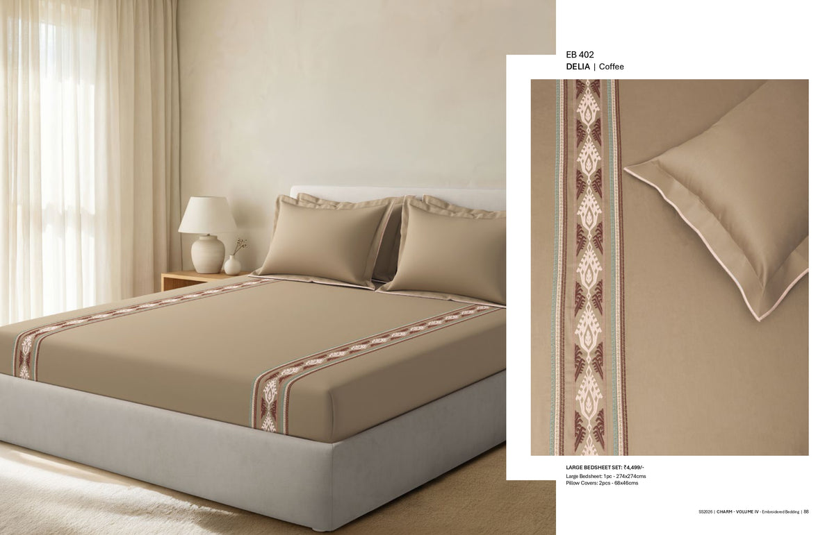 Bedsheets - King Premium machine embroidery bedsheets Sansaar : Saembro
