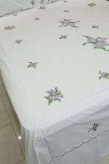 Premium Hand Embroidery Cotton King Size Bedsheet Set with 2 Pillow Covers HEK