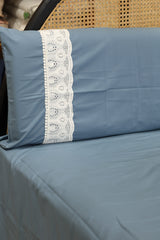 Premium Soft Cotton Lace Bedsheet Set – King Size