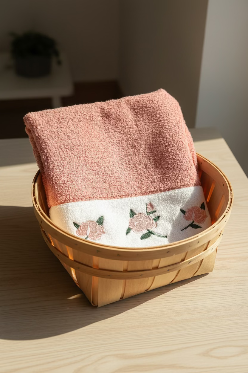 Premium Floral Embroidery Plush Bath Towel – opal (54" x 27")