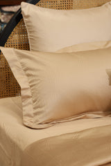 Champagne Luxe Cotton Bed Linen Ensemble with Duvet Cover Ddecor