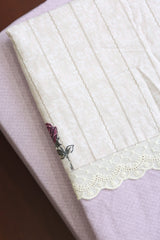 Bedsheets - Premium King soft cotton floral designer lace bedsheets Ruffles