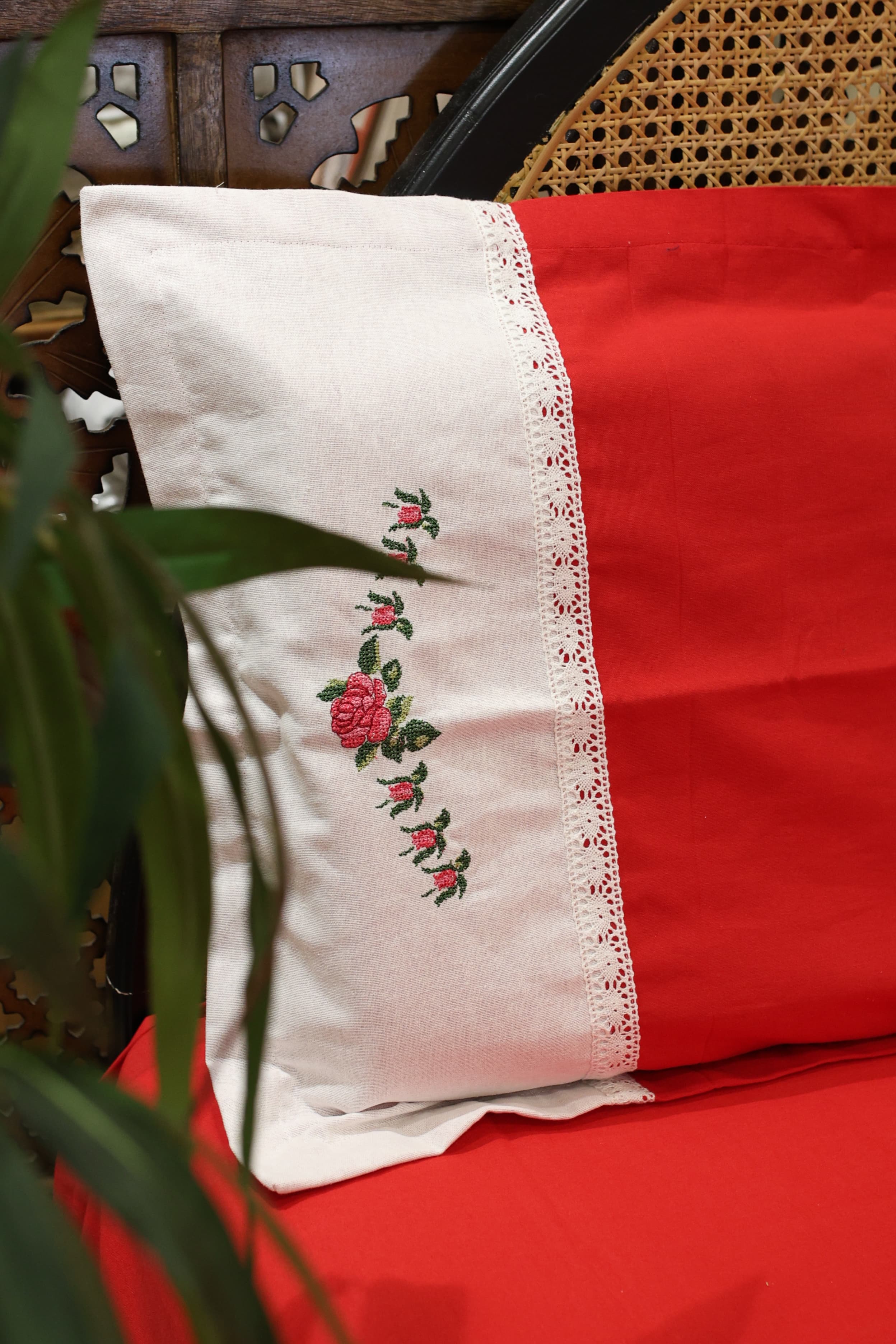 Queen Premium Cross stitch embroidery bedcover - Xmas edition