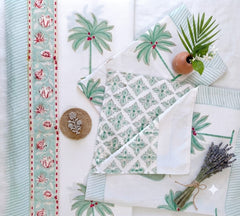 Bedsheets - King Percale cotton handblock bedsheets