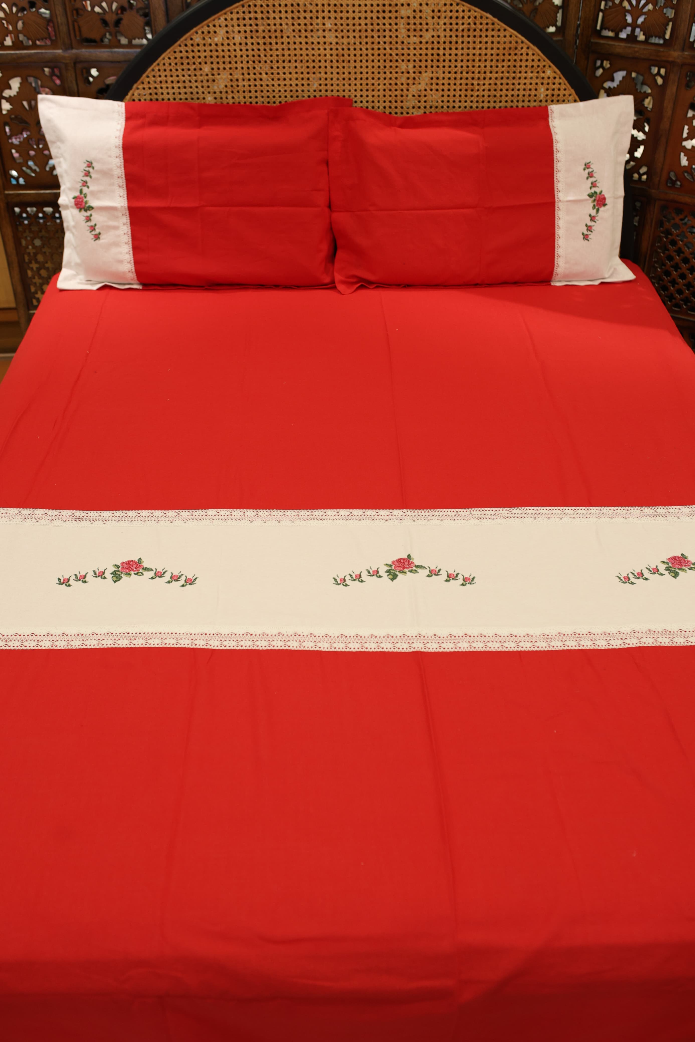 Queen Premium Cross stitch embroidery bedcover - Xmas edition