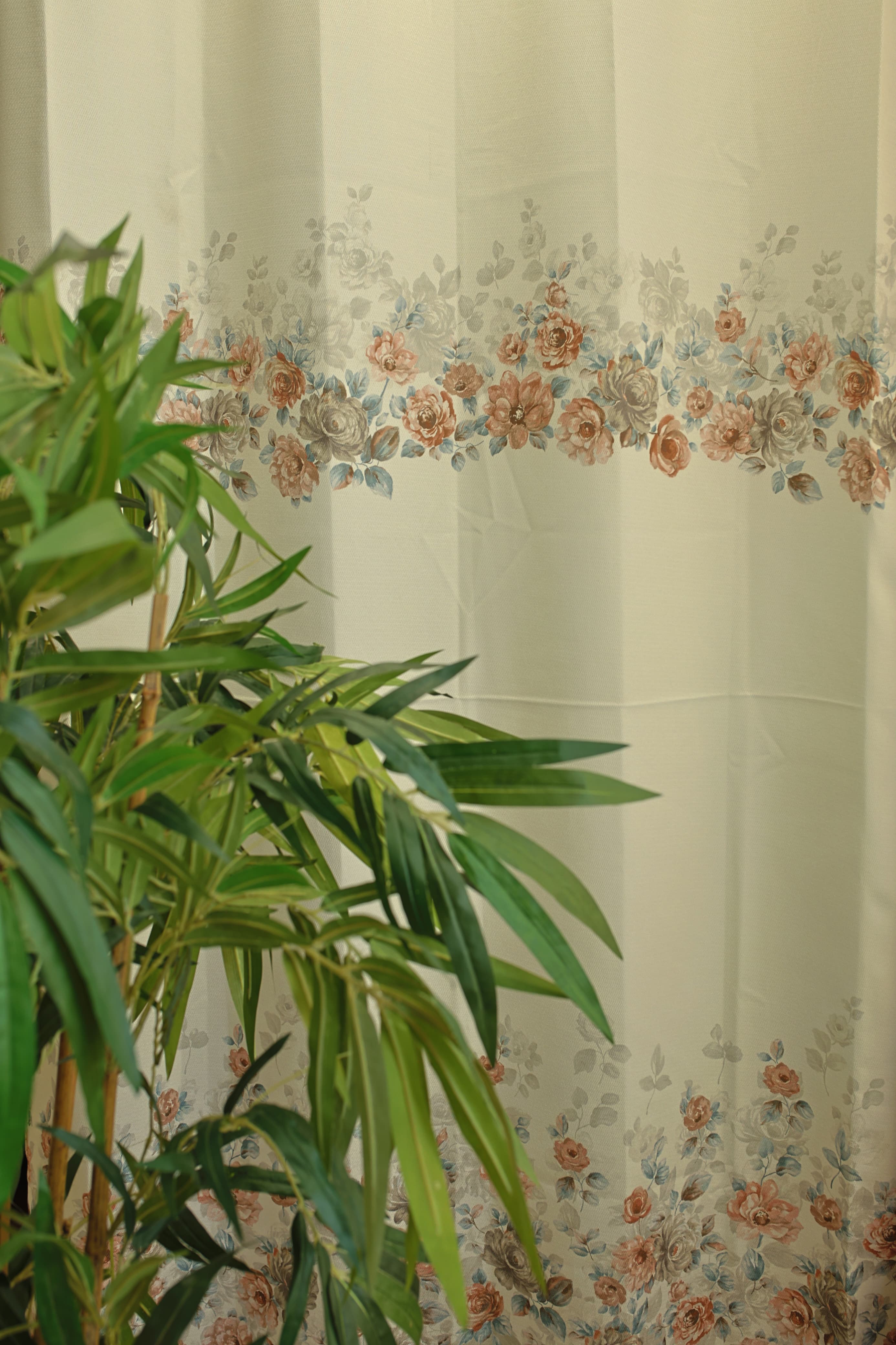 Curtains:English floral printed curtains(sheer and opaque)