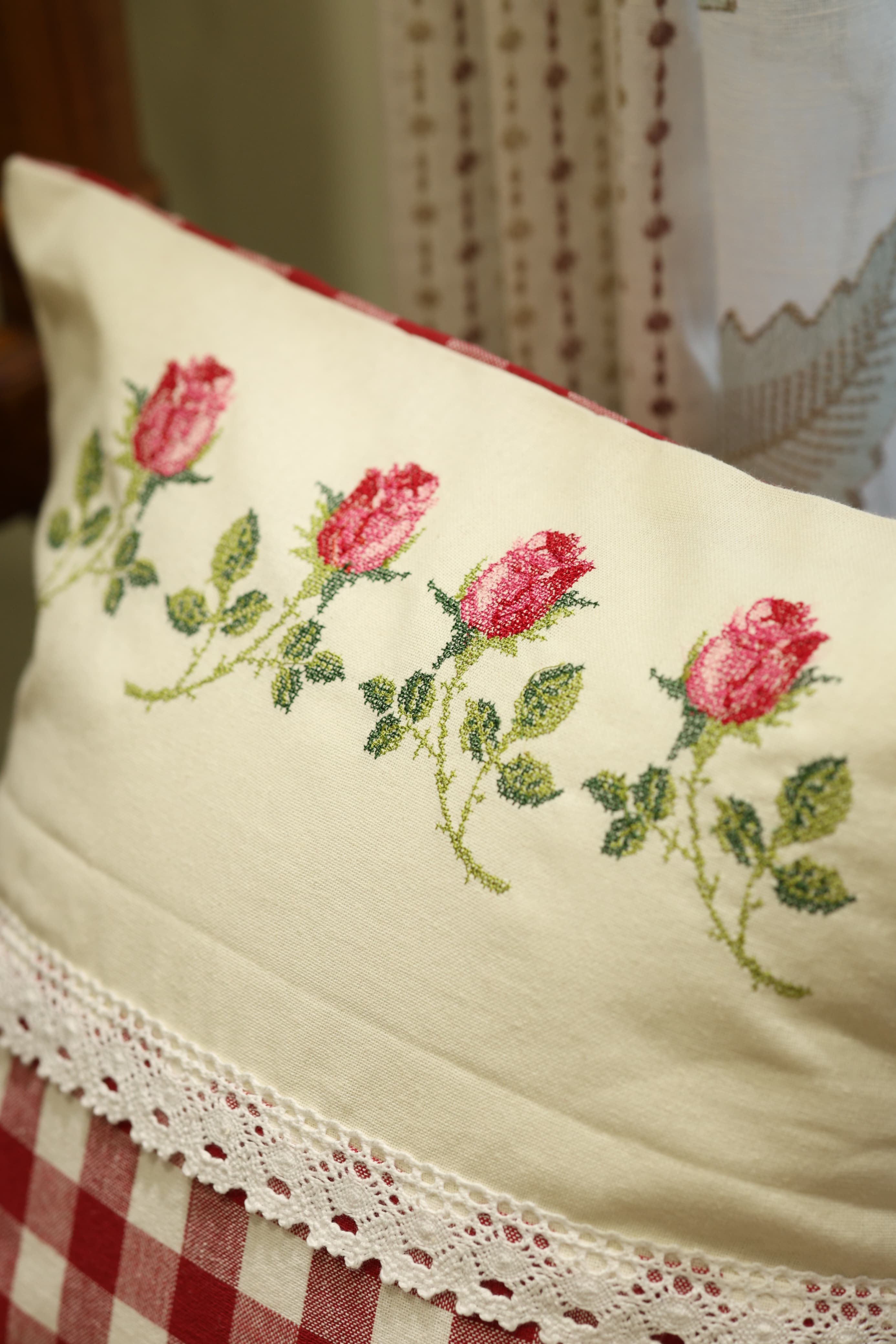 Cushion covers - 16*16 inches cross stitch embroidery