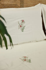 Floral Embroidery Cotton King Bedsheet Set – 108x108 Inch