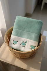 Premium Floral Embroidery Plush Bath Towel – opal (54" x 27")