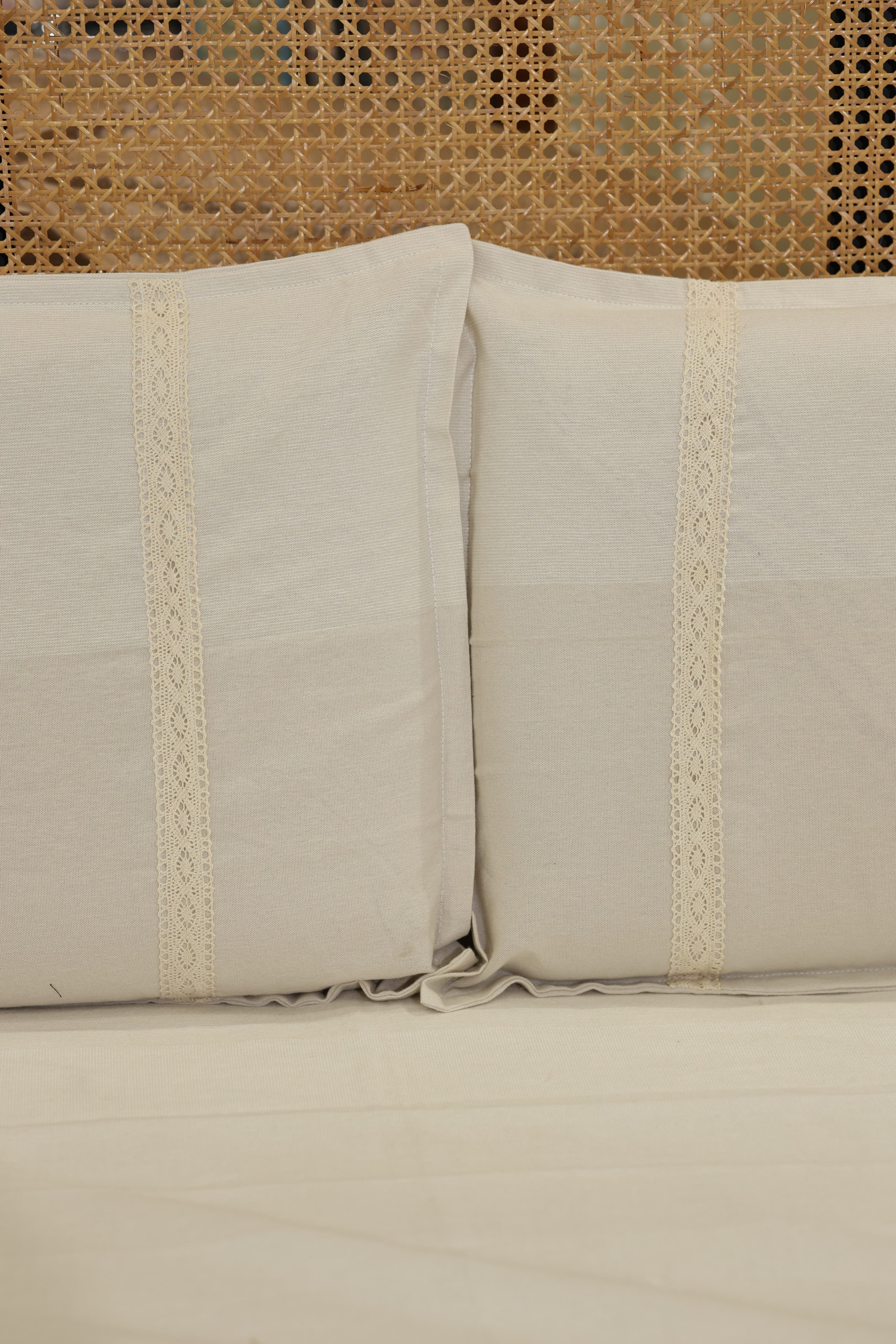 Vine Embroidery Cotton Double Bedsheet Set