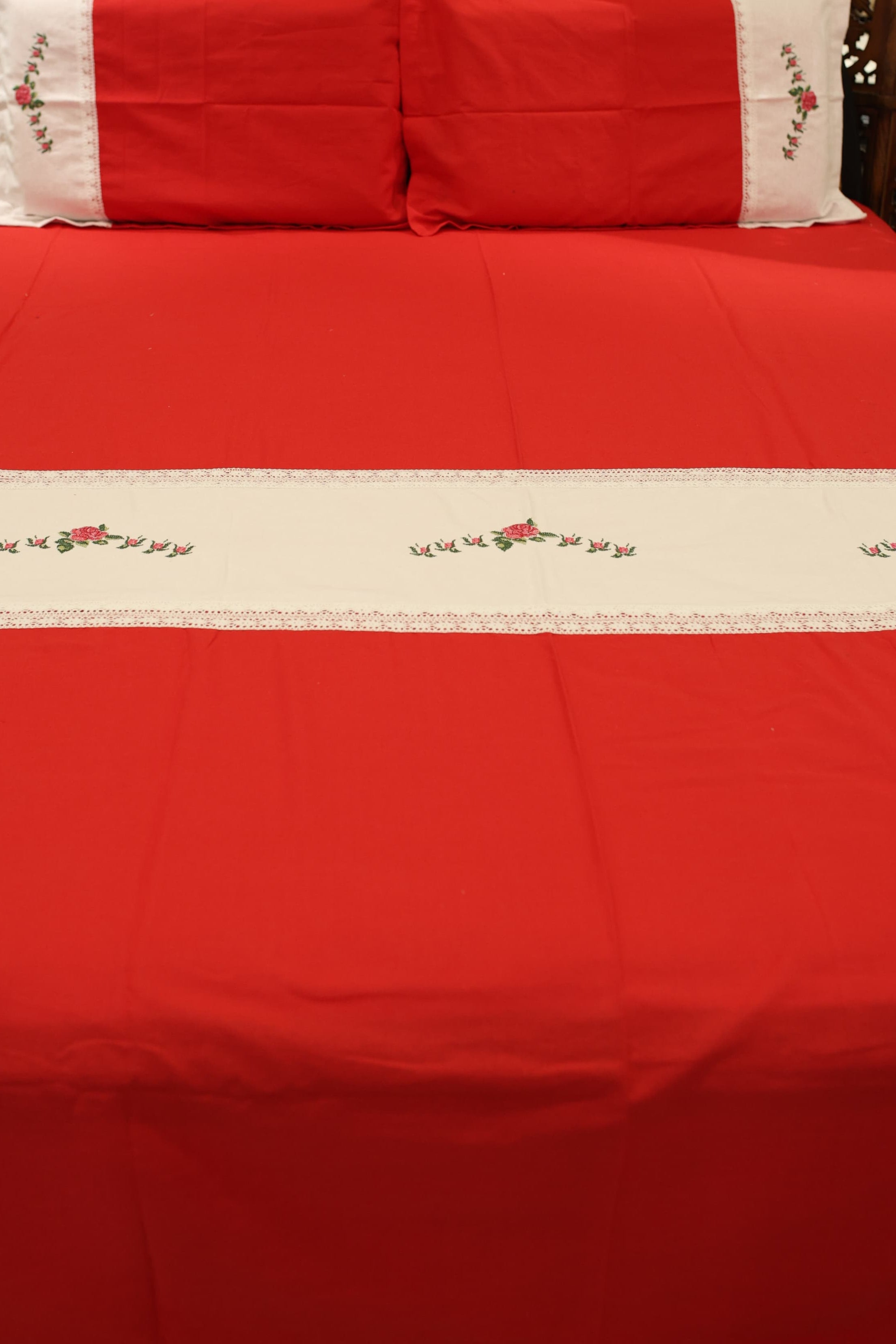 Queen Premium Cross stitch embroidery bedcover - Xmas theme edition