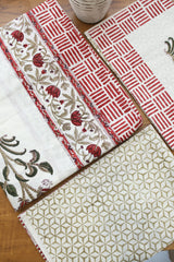 Bedsheets - King percale cotton handblock soft lily  bedsheets