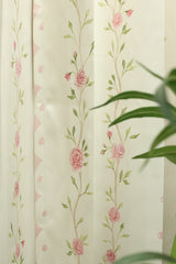 Curtains - English Floral series opaque curtains white colour base