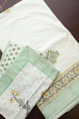 Bedsheets - King percale cotton handblock soft lily  bedsheets