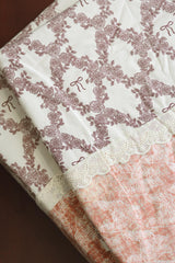 Bedsheets - Premium King soft cotton floral designer lace bedsheets Ruffles