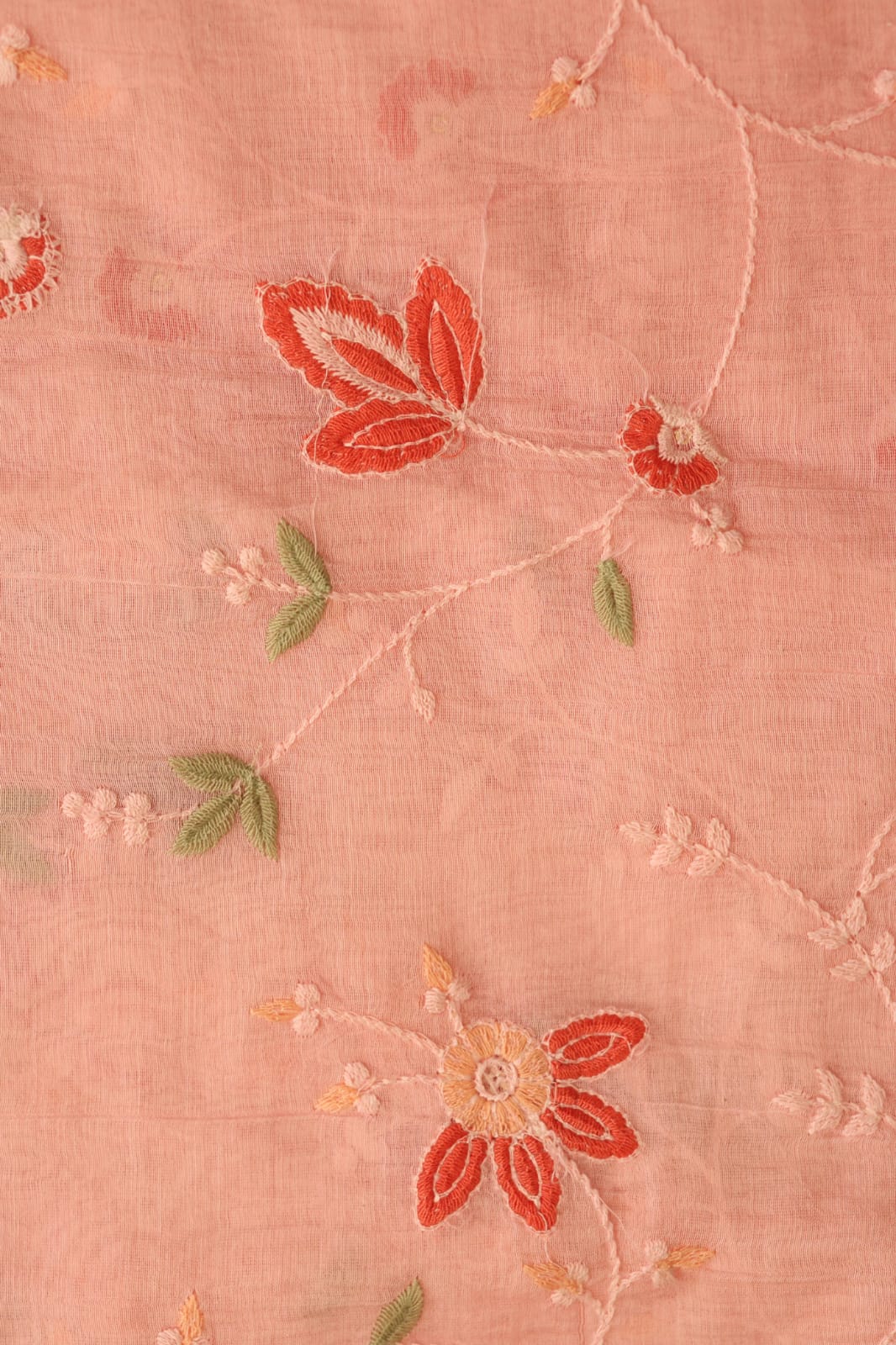 Fabrics - Chanderi embroidery kurti fabric