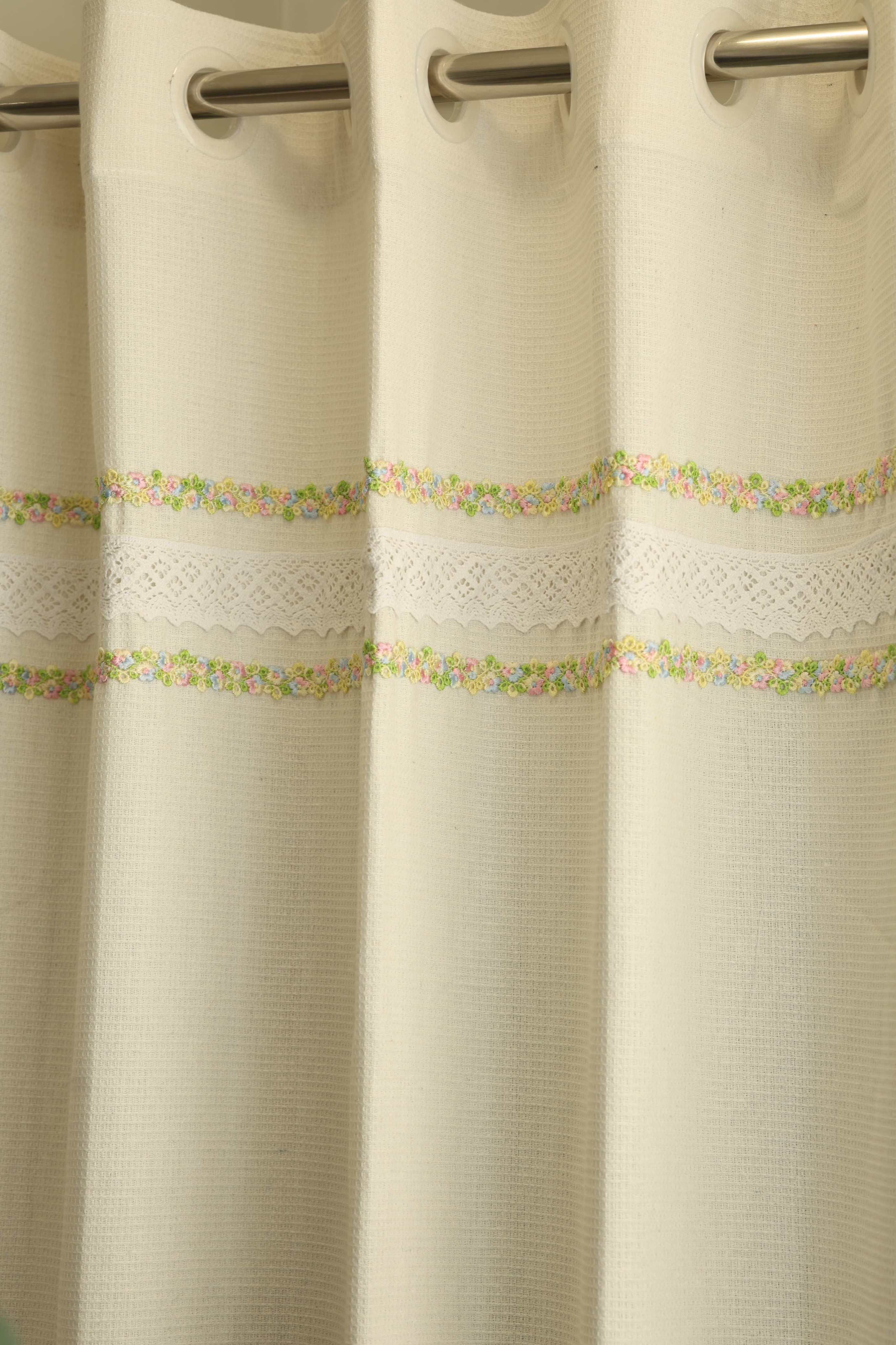 Embroidery Opaque Curtain Rainbow