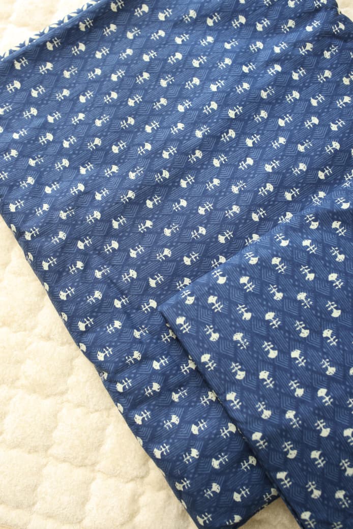 Bedsheets - Super king pure cotton handblock bedsheets indigo