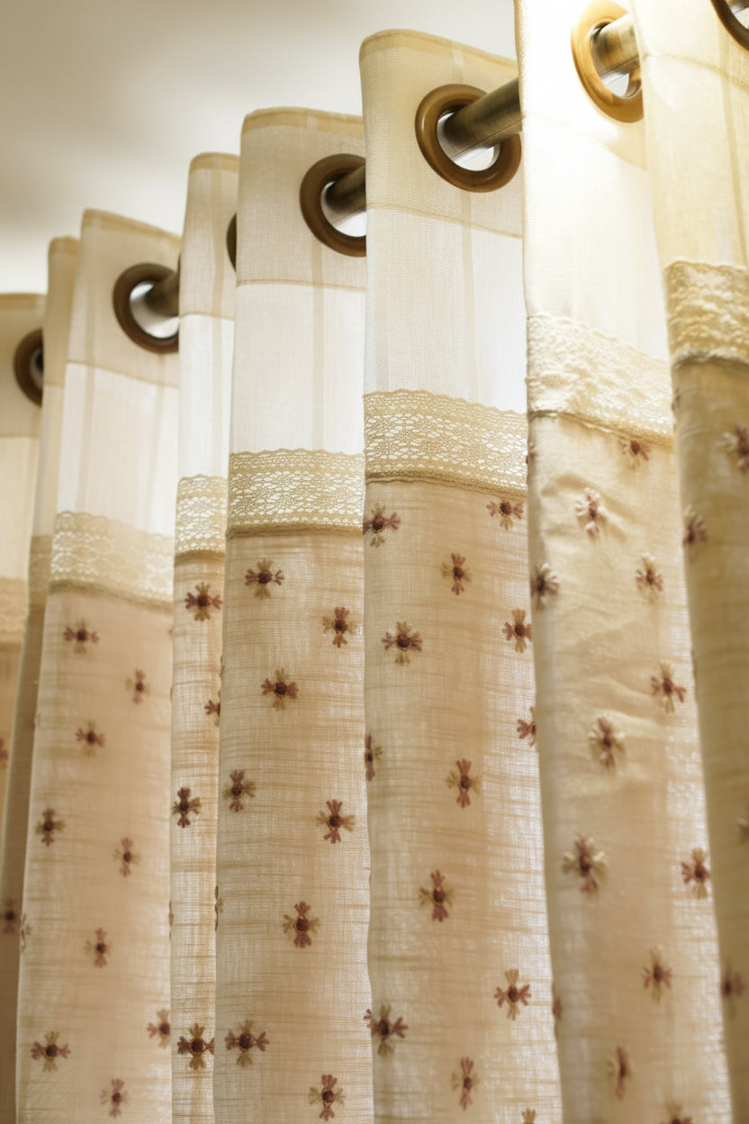 Curtains-Premium embroidery designer sheer curtains