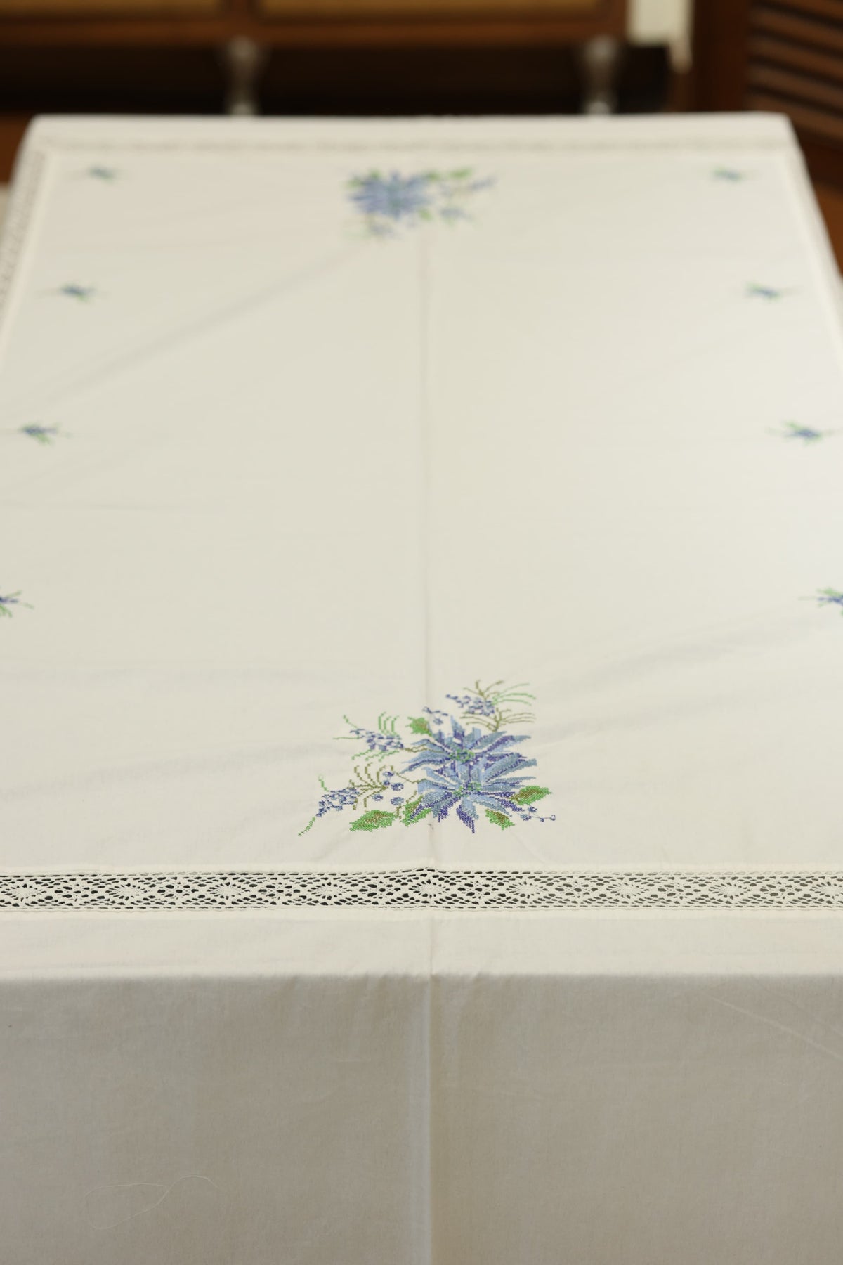 Table cloths - 8 seater cross stitch embroidery