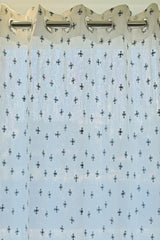 Curtains - Chandubi Premium Embroidery sheer curtains blue shade