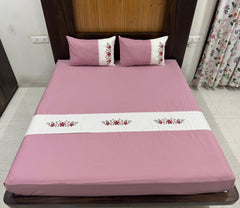 Bedsheets - King premium machine embroidery bedsheets lace bedsheets