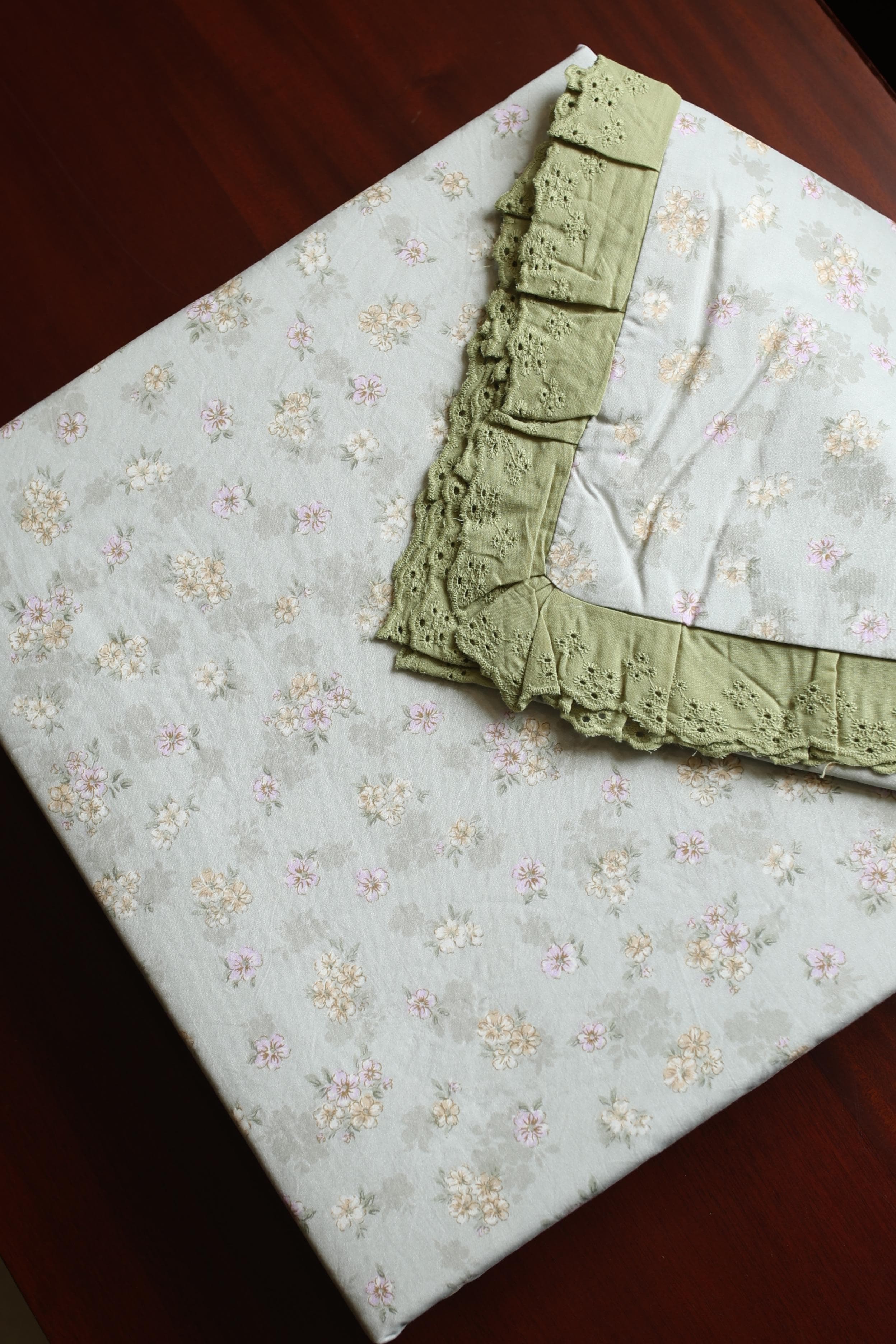Bedsheets - Premium King soft cotton lace bedsheets majestic