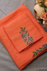 Bedsheets - Single Cross stitch embroidery bedsheets