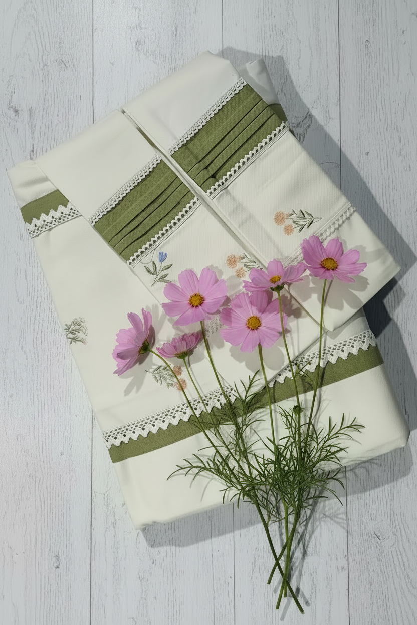 Bedsheets - Queen premium Machine Embroidery Bedsheet multi