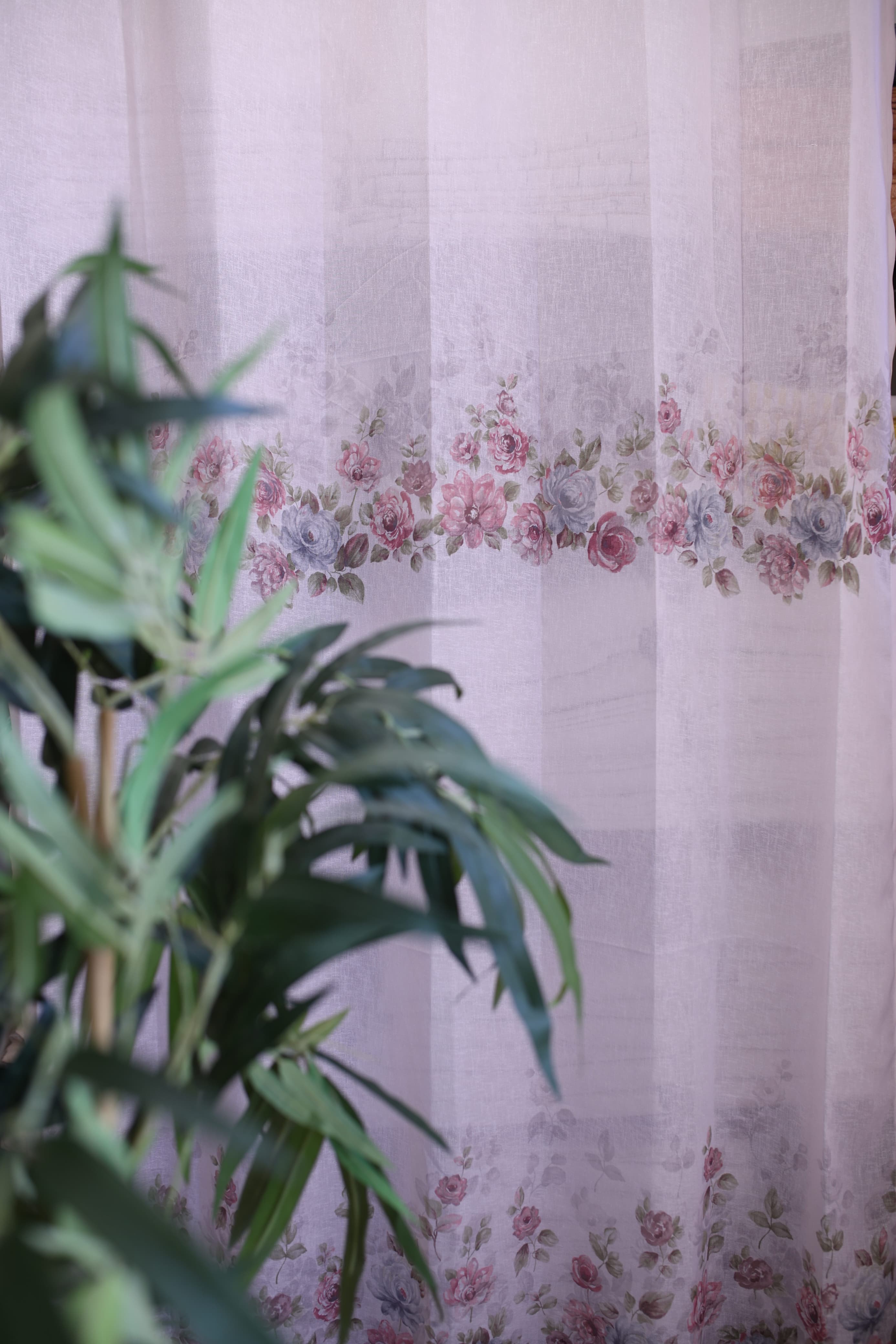 Curtains:English floral printed curtains(sheer and opaque)