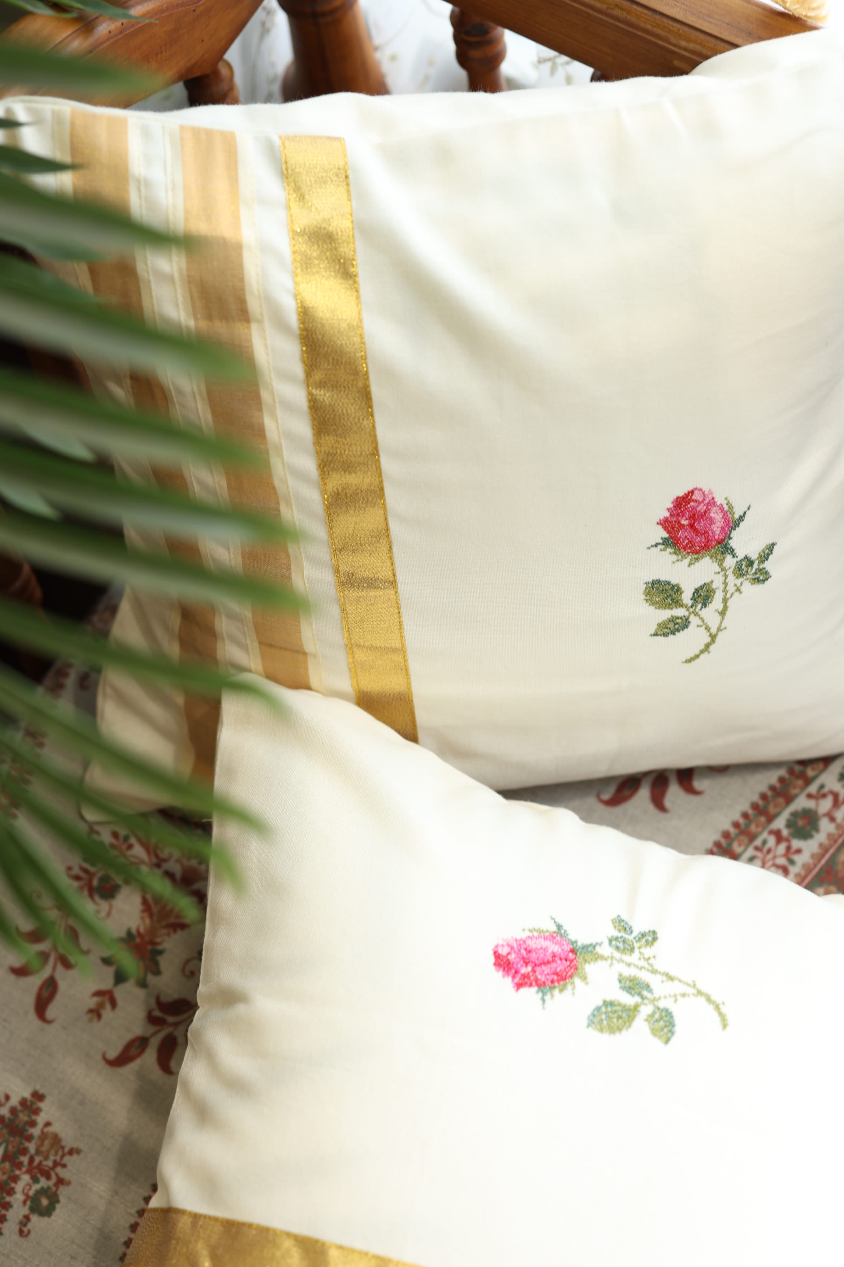 Onam cushion :cross stitch embroidery