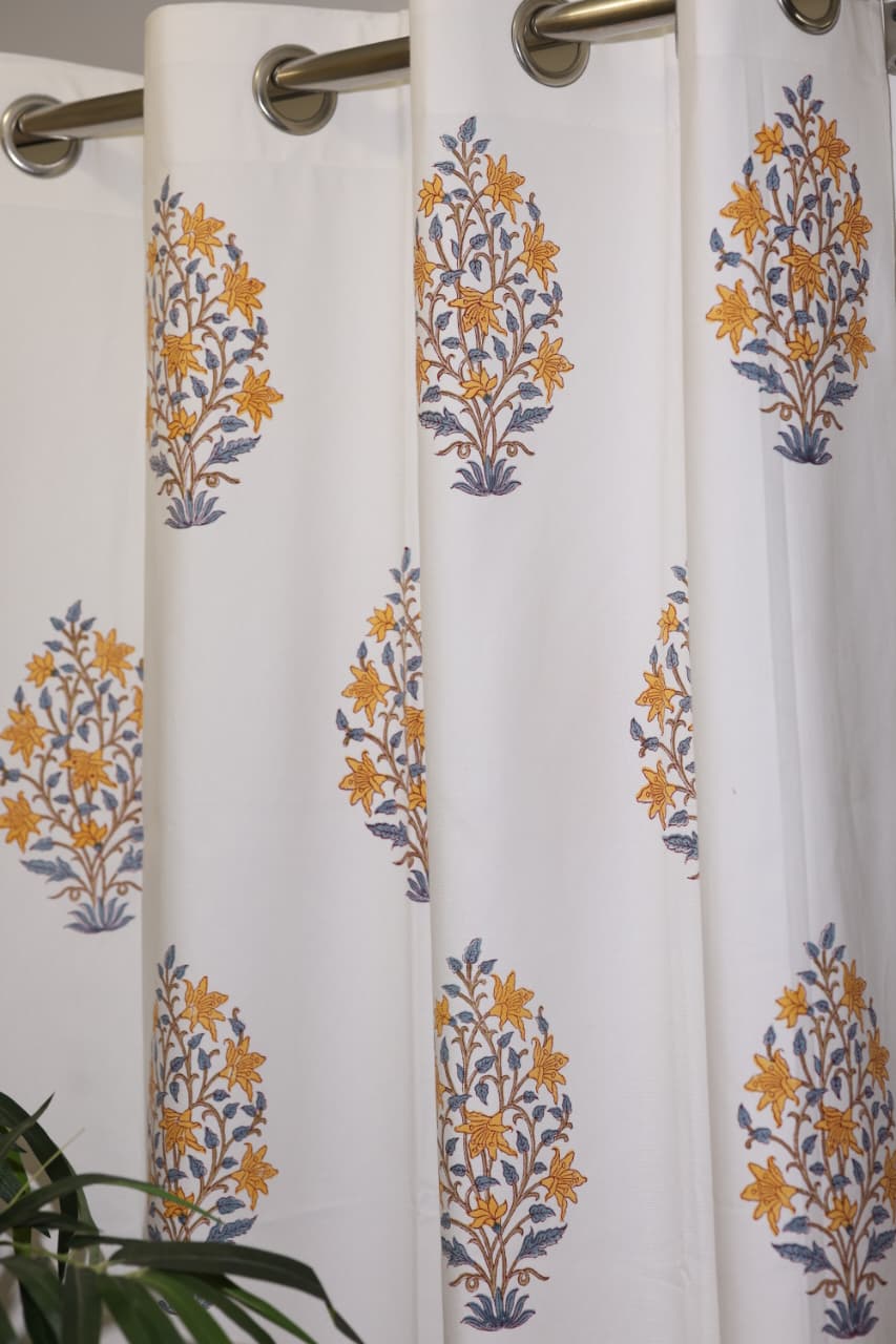 Curtains - Handblock printed curtains Diwali sale