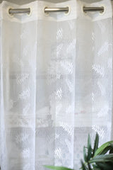 Curtains -Embroidered Sheer curtains white colour