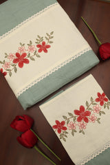 Bedsheets - King premium machine embroidery bedsheets lace bedsheets