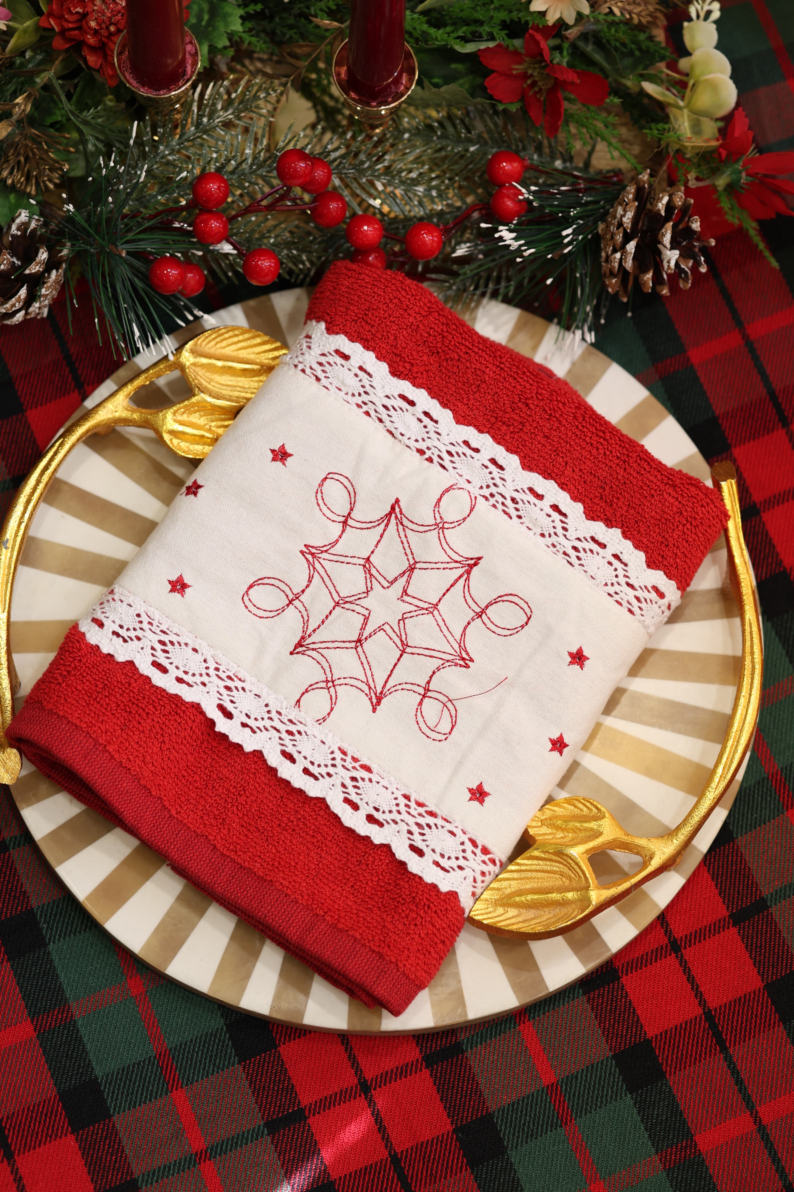 Towels : Embroidery Turkey towels Xmas edition
