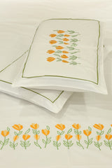 King Size Premium Machine Embroidery Bedsheet Set with 2 Pillow Covers (108x108")