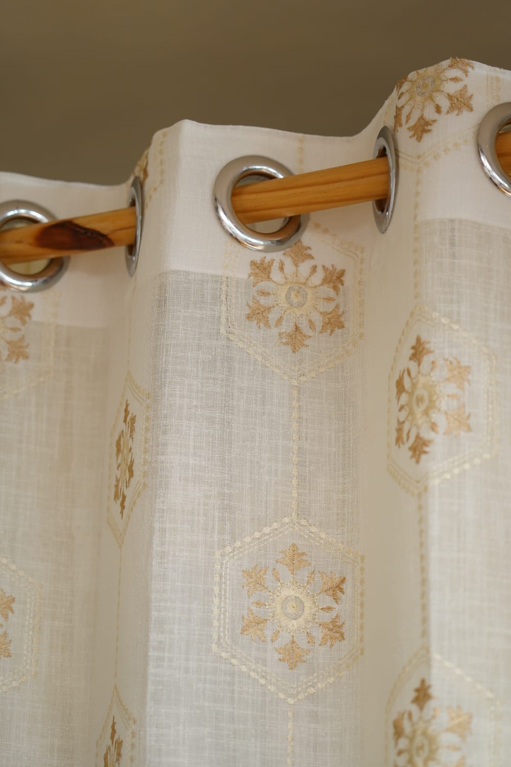 Curtains-Premium embroidered sheer curtains