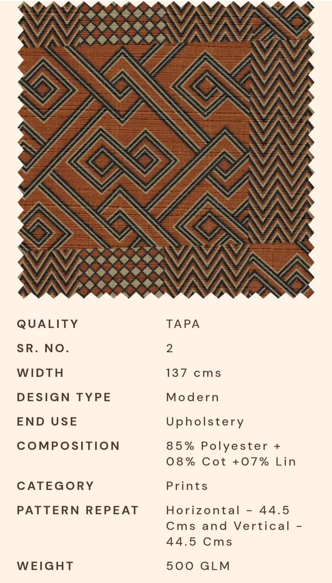 Upholstery fabrics -Tapa