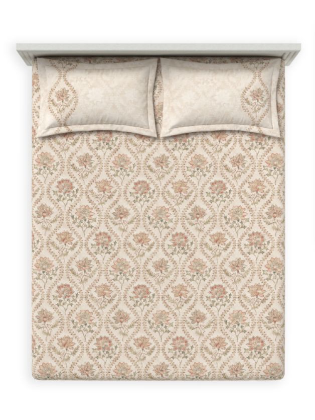 Bedsheets - Fitted Queen premium soft cotton bedsheet Digital print DD primary
