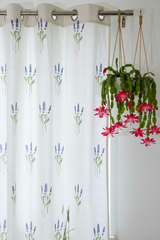 Curtains - Opaque floral curtains Offwhite