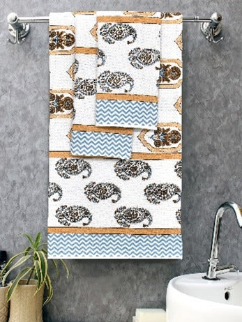 Handblock waffle towel set