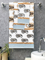 Handblock waffle towel set