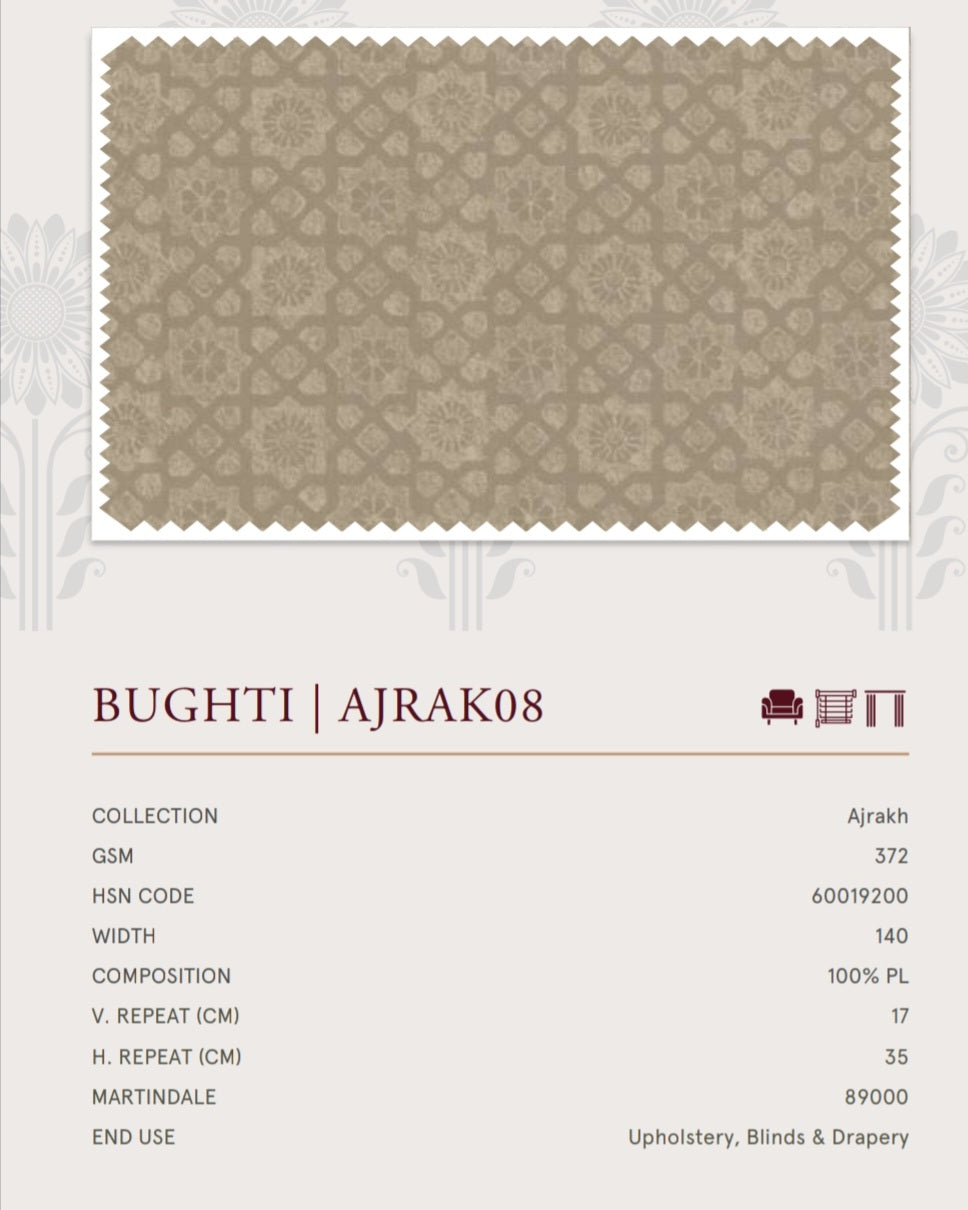 Upholstery fabrics -Ajrakh(Bughti)