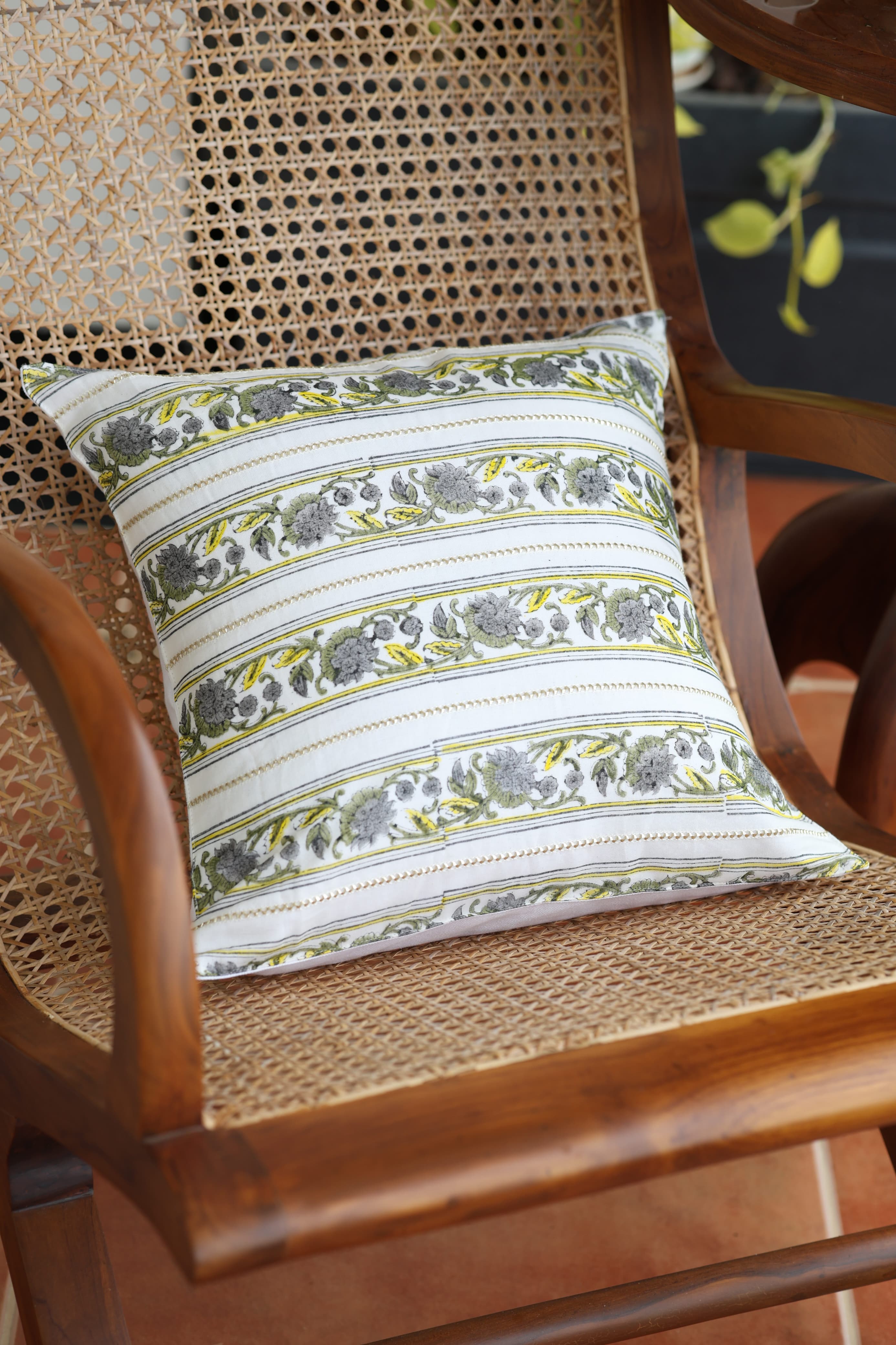 Onam Handblock Cushion Covers - 16*16 inches
