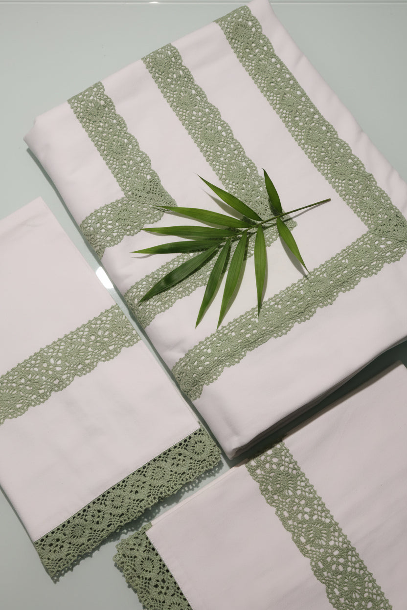 Bedsheets - King Premium Lace bedsheets | Green