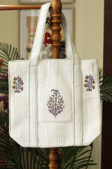 Bags - Quilted White tote bags